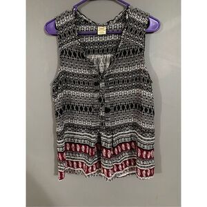 Faded Glory Sleeveless V Neck Top Size Small